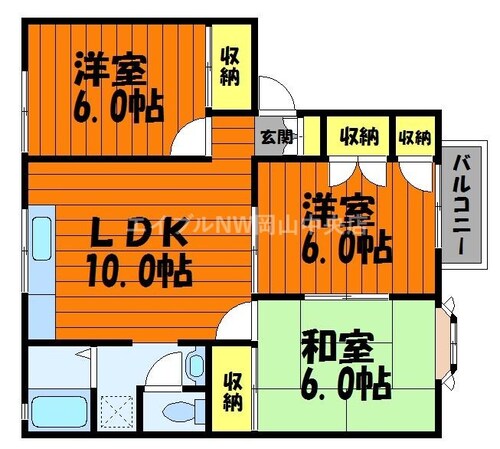 ベルフォーレＡ棟の物件間取画像